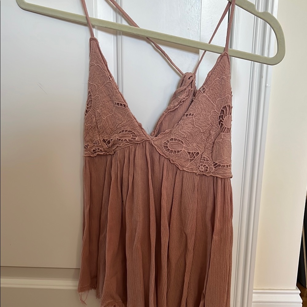 ILLA ILLA Mauve Lace Detail Top